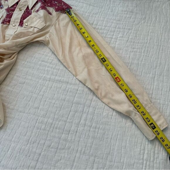 Vintage 70s H Bar C Ranchwear Western Shirt Sz M/L? Pearl Snap Up Floral - Picture 7 of 12